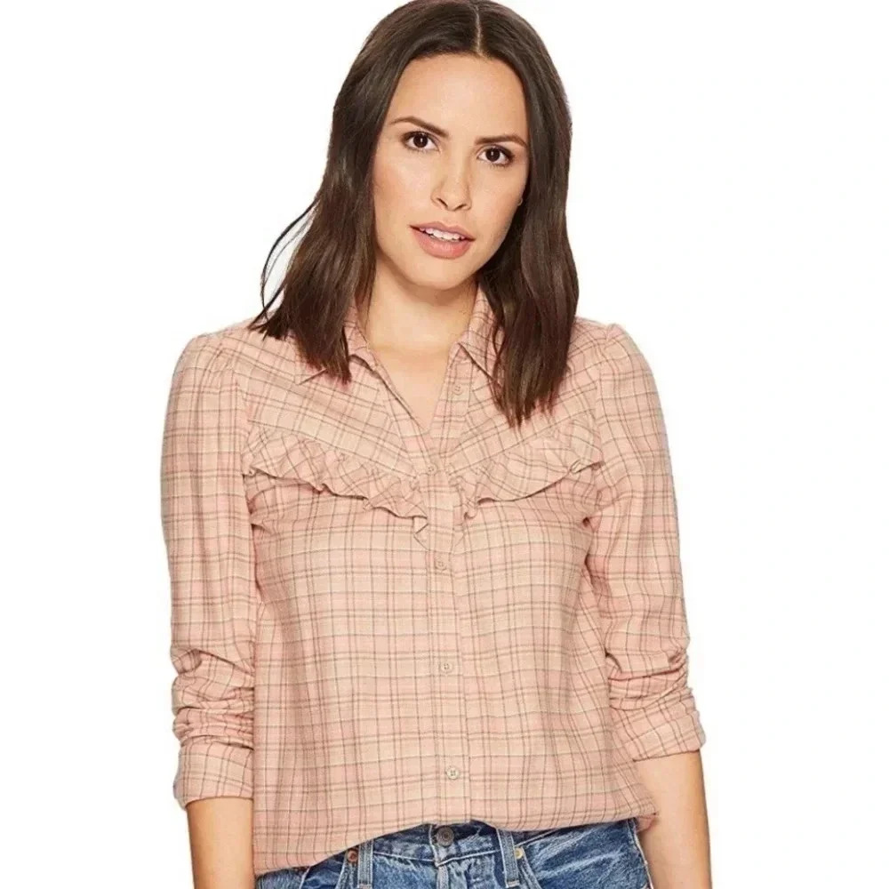 Paige | Long Sleeve Kamie Desert Sunrise Bandit Plaid Shirt Sz S